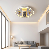 Ventilateur de plafond moderne sans pales en métal IP44 avec télécommande et contrôle par application, LED à intensité variable, moteur DC pour chambre/salon