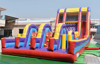 Parcours d'obstacles gonflable extrême avec toboggan gonflable géant