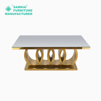 Vente en gros de meubles SK-YHZ-J002 modernes table de cuisine et 6 chaises ensemble de salle à manger de luxe en métal acier inoxydable et marbre