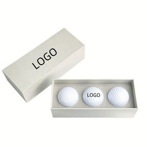 Ensemble cadeau de balles de golf blanches de qualité supérieure avec logo personnalisé, balles en caoutchouc synthétique personnalisées pour coffret cadeau de golf - Product Image 1