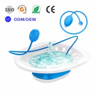 Bassin de lavage des fesses en plastique et silicone, pliable, pour bain de siège, hygiène, hémorroïdes, post-partum, périnéal, avec pulvérisateur de toilette