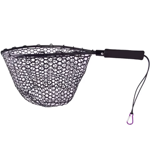 Épuisette de pêche à la mouche en maille pour la pêche au bar et à la truite, accessoires de pêche en bateau, <span class=keywords><strong>kayak</strong></span> et mer, épuisette en caoutchouc, épuisette à main en alliage d'aluminium - Product Image 5