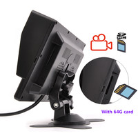 2 CH AHD Car Monitor Security Monitoring Recorder DVR Video 7 inch IPS Screen Monitor with Rearview Camera for Bus Truck