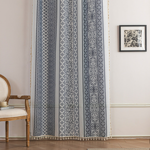 Vente en gros de voilages de Bohème-rideaux à défilement floral pour décor d'hôtel/boutique - Product Image 4