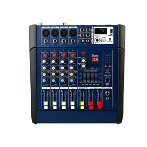 PMX402 Professional 4 channel 250w power audio mixer with microhones 16 DSP MP3 <b>Bluetooth</b> for performance stage live stream - Product Image 4