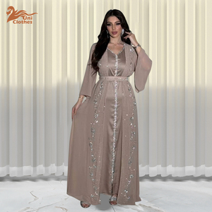<strong>Abaya</strong> Dubai 2024 <strong>Chiffon</strong> <strong>Abaya</strong> 2 Pieces Set Diamond Flare Sleeve Ladies <strong>Abaya</strong> Dresses - Product Image 2