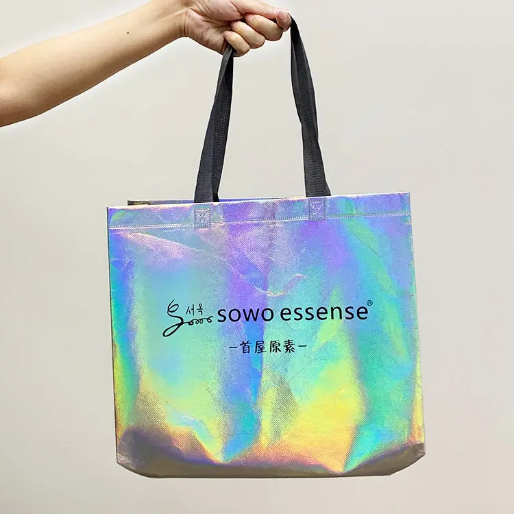 PP nonwoven eco bag with print, recycling laminated ecobags non-woven shopping bag, custom logo reusable non woven grocery bag