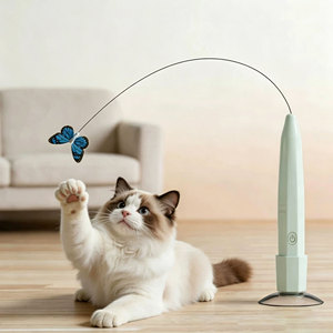 Jouet automatique pour chat avec ventouse - Électrique mains libres, 360° °   Jouet d'exercice interactif rotatif pour chat d'intérieur - Product Image 1