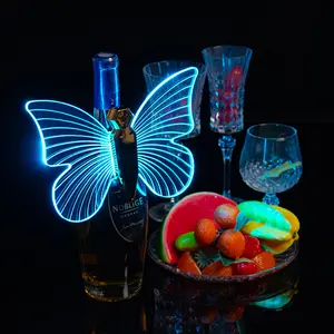 Bar gece kulübü büyüyen LED kelebek şampanya melek kanatları strobe baton şarap şişesi dekorasyon sahne lamba