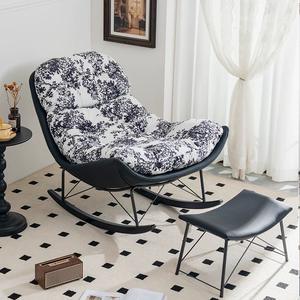 Chaises de salon modernes de luxe, grande chaise à bascule inclinable, canapé lounge, simple, paresseux, cadre en cuir et métal, meubles de relaxation pour adultes - Product Image 5