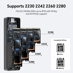 กล่องใส่ SSD แบบ NVMe Thermalright HR-EB101 สีดำ USB3.2 Gen2 10Gbps <span class=keywords><strong>USB</strong></span>-C กล่องภายนอกสำหรับ SSD สูงสุด 8TB - Product Image 4