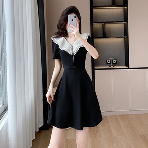 Baogumi da <span class=keywords><strong>donna</strong></span> con collo a volant in stile francese che stringe vita estate dimagrante abito lungo da <span class=keywords><strong>donna</strong></span> 9229 - Product Image 1