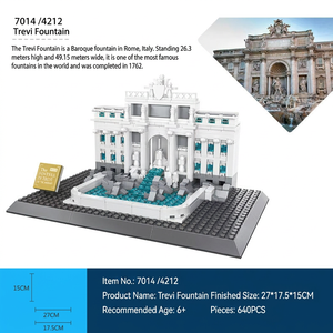 Série de blocs de construction d'architecture mondialement connue, kit de modèle 3D DIY, Big Ben, Fontaine de Trévi, Tour Eiffel, Pyramides, briques STEM, jouet - Product Image 3