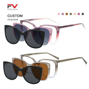 Clásico de gran tamaño magnético Clip-On Gradient TR90 anteojos bisagras de resorte lente de gafas de sol polarizadas en marco óptico - Product Image 1