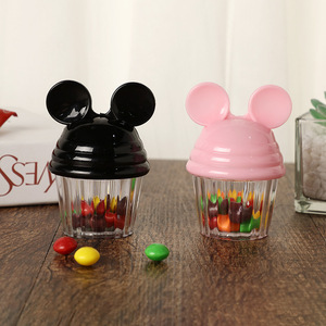 Boîte à bonbons en plastique PS ronde et créative avec avatar <span class=keywords><strong>Mickey</strong></span>, boîte à gâteaux transparente en acrylique et organisateur de jouets - Product Image 3