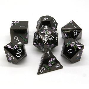 Bán Buôn Chất Lượng Cao Kẽm Hợp Kim Đa Diện Xúc Xắc Đặt 7-Mảnh Số Lượng Lớn Màu Đen Và Màu Xanh Lá Cây Hoa Rắn Xúc Xắc Cho RPG - Product Image 6