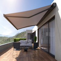 Auvent de terrasse électrique à extension automatique en alliage d'aluminium, système de protection solaire extérieur, auvent semi-cassette pour terrasse résidentielle.