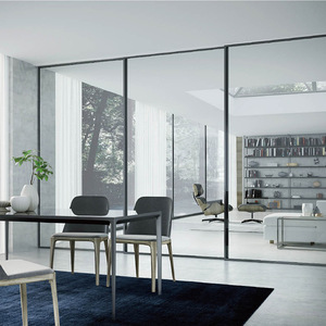 Porte coulissante de cuisine en alliage d'aluminium, extrêmement étroite, porte coulissante à trois <span class=keywords><strong>cloisons</strong></span>, rail suspendu à une seule feuille - Product Image 4