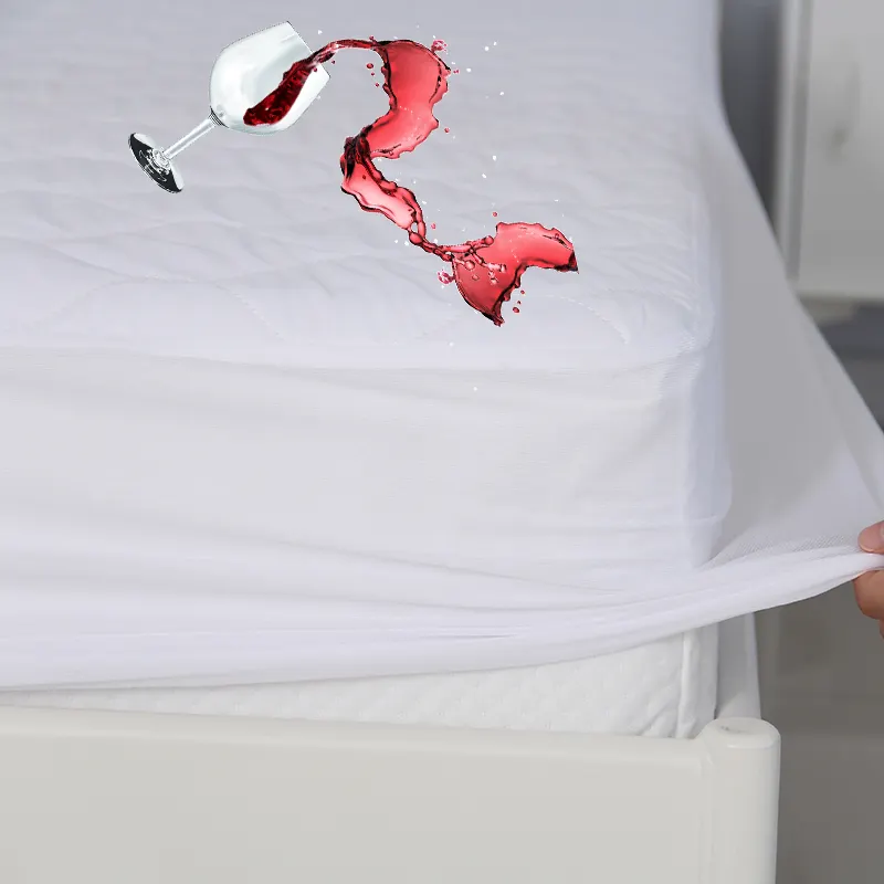 Hoge Kwaliteit Bed Bugs Blauwe Microfiber Gewatteerde Waterdichte Matras Pad Cover 16 "Diepte