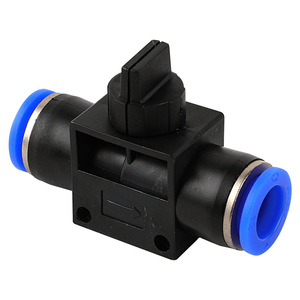 HVFF-8 ข้อต่อระบบนิวเมติก 6 ทาง วาล์วควบคุมแบบมือ 12 ข้อต่อท่อลม วาล์วควบคุมการไหลแบบปรับเร็ว ทำจากพลาสติก - Product Image 1