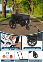 Remorque de vélo universelle Sepnine 20316N pour transport de marchandises, chariot de voyage, chariot remorquable pour animaux de compagnie, camping en plein air, pique-nique - Expédition UE