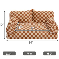 Canapé moelleux pour chien et chat, lit pour animaux de compagnie en peluche douce et chauffante avec housse lavable en machine et base antidérapante