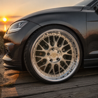 Jantes forgées ZhiGu Premium 20 pouces 5x120 5x112 2 pièces concaves avec lèvre chromée dorée, jantes sport de luxe pour BMW M3