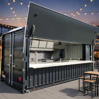 Magasin Conteneur Commercial Extérieur Contemporain Personnalisable, Café Pop-up, Maison en Panneaux Sandwich d'Acier pour Boutiques Mobiles de Café et Snacks