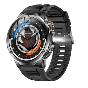 Reloj Inteligente AK95 con Linterna para Exteriores, 1000 mAh, Pantalla Grande HD de 1.85'', +100 Deportes, IP68, Llamadas Bluetooth, Brújula, SOS - Product Image 1
