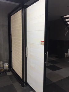 Tùy chỉnh hiện đại kéo đẩy kim loại đứng cho gạch đá hiển thị có thể tháo rời thiêu kết đá gạch khung triển lãm là viết tắt của triển lãm - Product Image 2