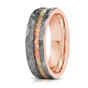 Novirassine – Ensemble de bagues de mariage pour hommes, tendance, en acier tungstène de 6 mm de large, motif perforé, <span class=keywords><strong>plaqué</strong></span> <span class=keywords><strong>or</strong></span> 18 carats, étanche et de haute qualité, vente en gros - Product Image 4