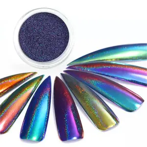 Kolortek Super Shining Mirror Chrome Nail Powder Manicure Pigment Nail Decoration Laser Chameleon Rainbow Powder