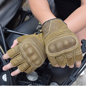 Guantes de moto de verano sin dedos hombres mujeres guantes de moto medio dedo cuero <span class=keywords><strong>Motocross</strong></span> Racing guante equipo de moto - Product Image 6