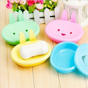 Cute Bunny <b>Soap</b> <b>Dish</b> Double Layer Draining Plastic Bathroom <b>Soap</b> <b>Holder</b> Travel Use - Product Image 2