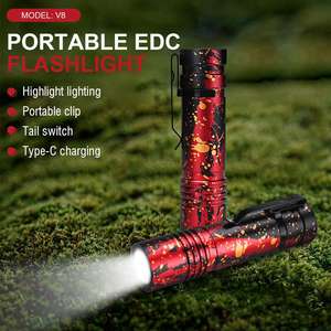 Luminarte Mini <b>Rechargeable</b> LED Flashlight Aluminum Alloy Camping Hiking <b>Torch</b> Light Clip On White Light - Product Image 6