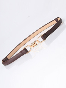 Nuevo cinturón de cuero fino a la moda para mujer, con hebilla metálica, correa de cintura de diseño, cinturón decorativo para pantalones y vestidos. - Product Image 5