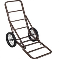 Chariot de chasse moderne pliable en fer, capacité 300 LBS, marron/noir, grandes roues en caoutchouc, poignée ergonomique, robuste