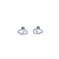 FanKe Boucles d'oreilles clous en acier titane 316L, motif nuage blanc, zircon étincelant, style simple et polyvalent pour femme