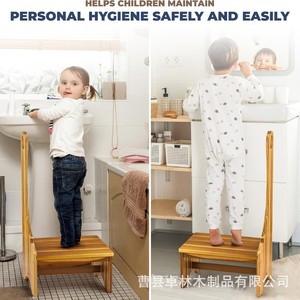 Cross-border wooden children's <b>stool</b>, footstool, step <b>stool</b>, step <b>stool</b>, <b>bathroom</b> sink, stair <b>stool</b>, children's washbasin <b>stool</b> - Product Image 2
