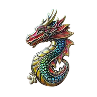 Épingles personnalisées en métal doré et émail dur et doux avec motif de dragon Broche moderne Cadeau heureux Badge Fashion Anime Bulk Epoxy Lapy Pins Clothes