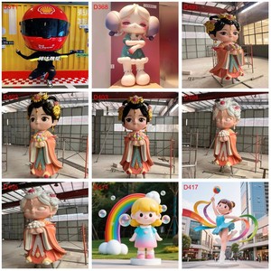 D105 Impresionante Figura de Robot de Dibujos Animados con Bola de Cristal, Escultura de Resina Personalizada, Estatua Resistente a la Intemperie para Parque de Atracciones o Centro Comercial - Product Image 2
