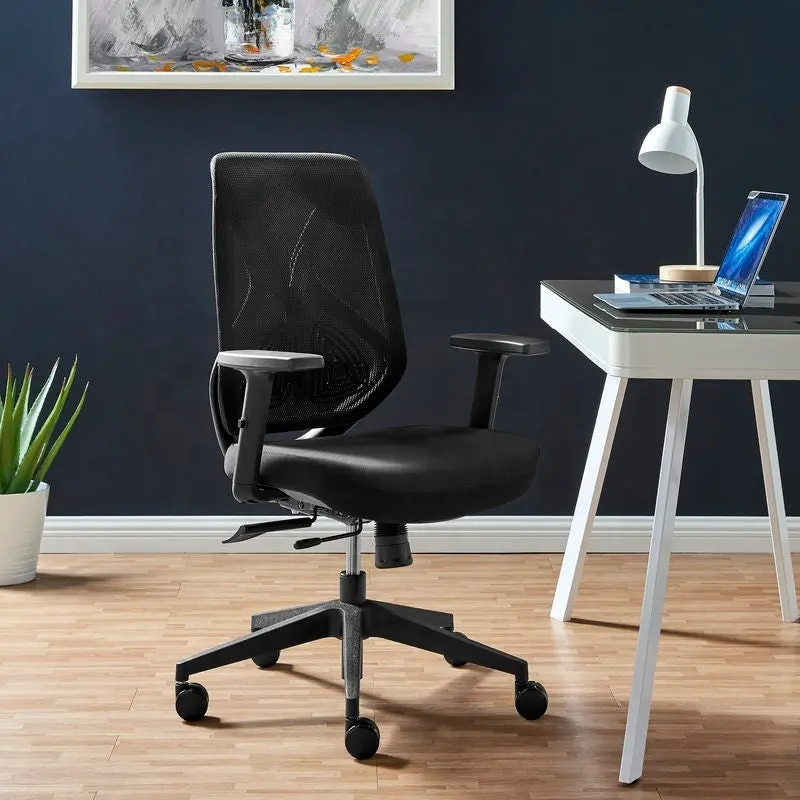 Moderner Luxus Executive Büromöbel Workstation Schreibtisch Ergonomisch höhen verstellbar Schwarzer Stoff Mesh Rückenlehne