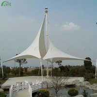 Auvent en membrane tendue PVDF Lyfe Modern pour aire de loisirs extérieure, abri de jardin et garage, forme personnalisée, protection solaire