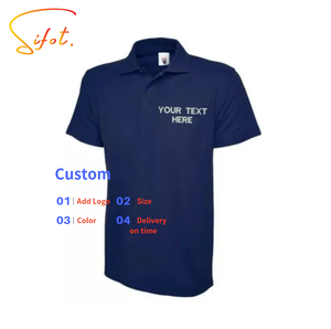 Sifot 2024 nouveaux hommes à manches courtes été Slim Fit pour Polo 100% coton 200g couleur unie Logo personnalisé imprimé col haut - Product Image 1