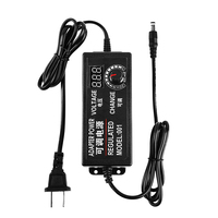 Adaptateur d'alimentation universel multi-tension réglable AC/DC avec écran d'affichage 3-24V 1A
