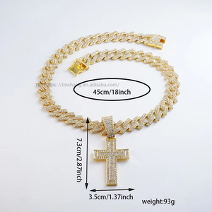 Cross Pendant Fashion Trend Men's <b>Cuban</b> <b>Chain</b> Necklace Jewelry - Product Image 2