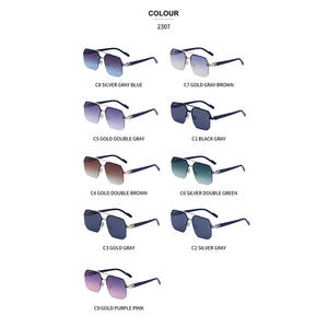 Luxury wholesale fashion design half frame UV resistant sunshade fishing <b>sunglasses</b> for men and women <b>sunglasses</b> - Product Image 5