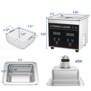 Nettoyeur à ultrasons <span class=keywords><strong>industriel</strong></span> électrique, capacité du réservoir 1,3 L, pour le nettoyage de matériel dentaire, bijoux, appareils orthodontiques, outils de manucure, lunettes, avec <span class=keywords><strong>bac</strong></span> de lavage - Product Image 2
