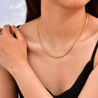 Collier de clavicule plaqué or en acier inoxydable hypoallergénique 3mm 8mm Collier de chaîne de clavicule en maille