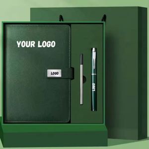 Customized Logo Elegant Business Gift Set Pu Leather Notebook With Magnetic Clasp Ribbon <b>Bookmark</b> & Luxury Box - Product Image 1